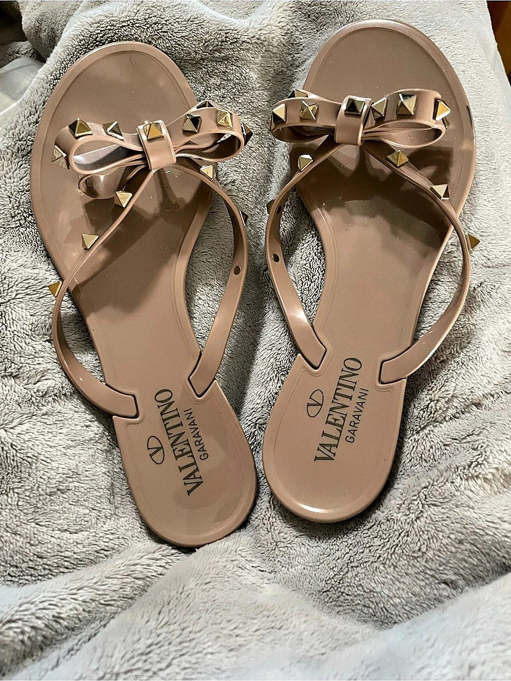 Valentino Garavani Rockstud Sandals Tan